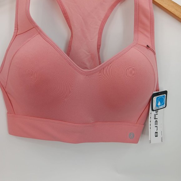 LAYER8 MAXIMUM SUPPORT WOMENS PINK SPORT BRA SIZE MEDIUM - Picture 14 of 16